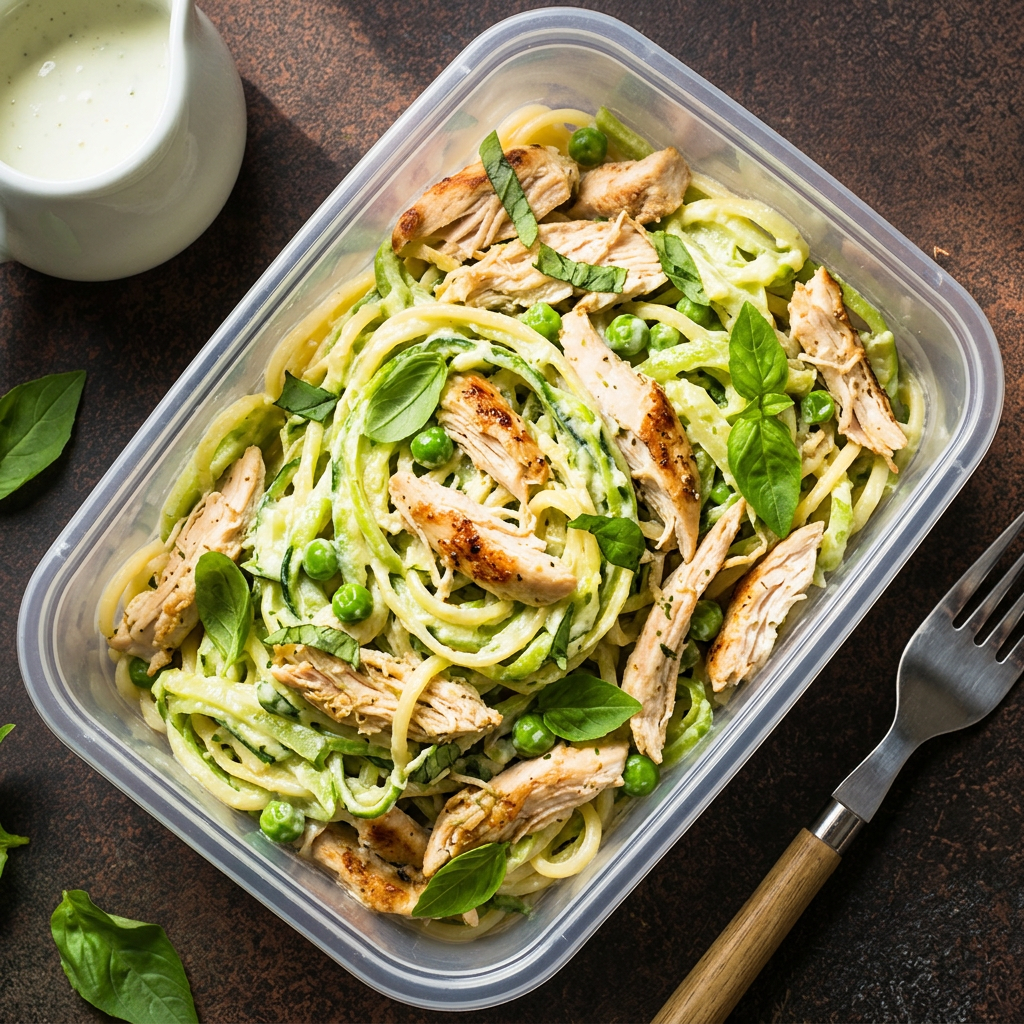Zucchini spaghetti with creamy chicken 300 G