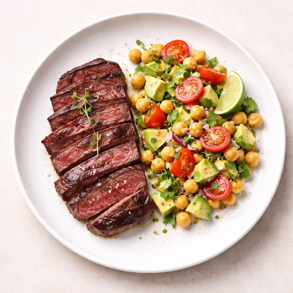 Sirloin Steak with Chickpea Salad 300 G